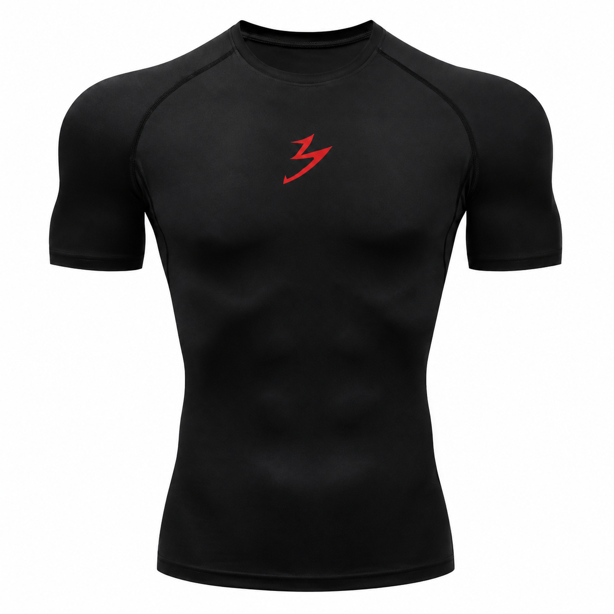 Performance T-Shirt with Red Lightning Logo — Lightweight Athletic Tee